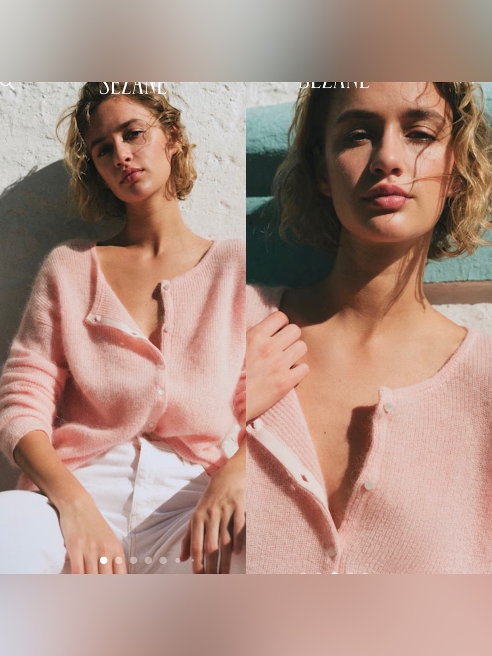 Sézane Gaspard Knit Cardigan Light Pink Size Small
